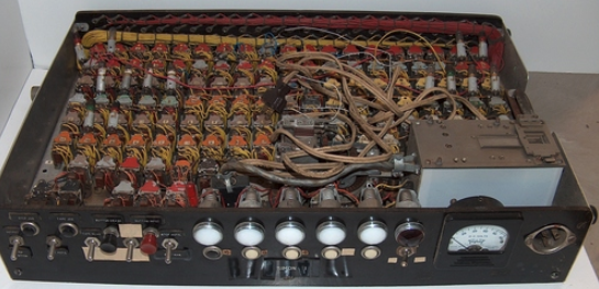 The unique copy of Simon that Edmund Berkeley constructed, preserved at the Computer History Museum.