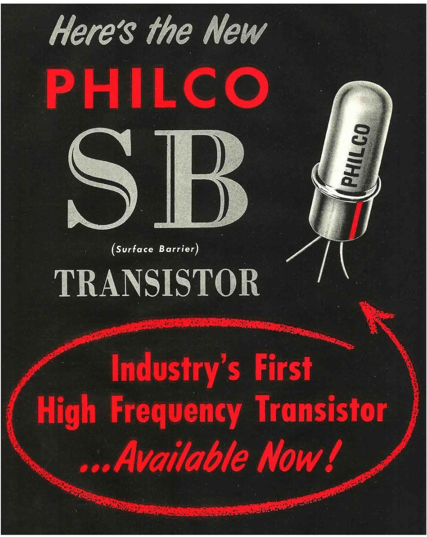 A 1955 ad for the surface-barrier transistor