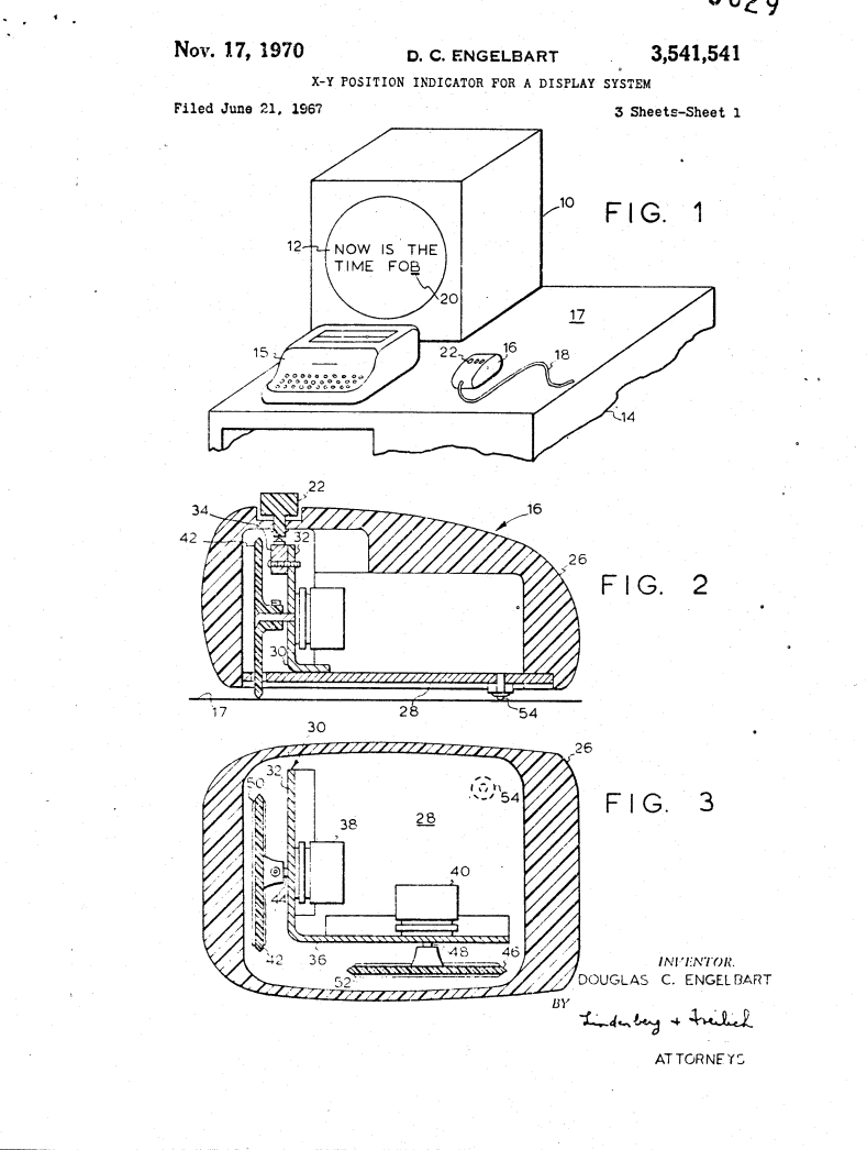 First image in Engelbart's patent for the computer mouse.