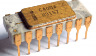 The exterior of the Intel 4004 microprocessor