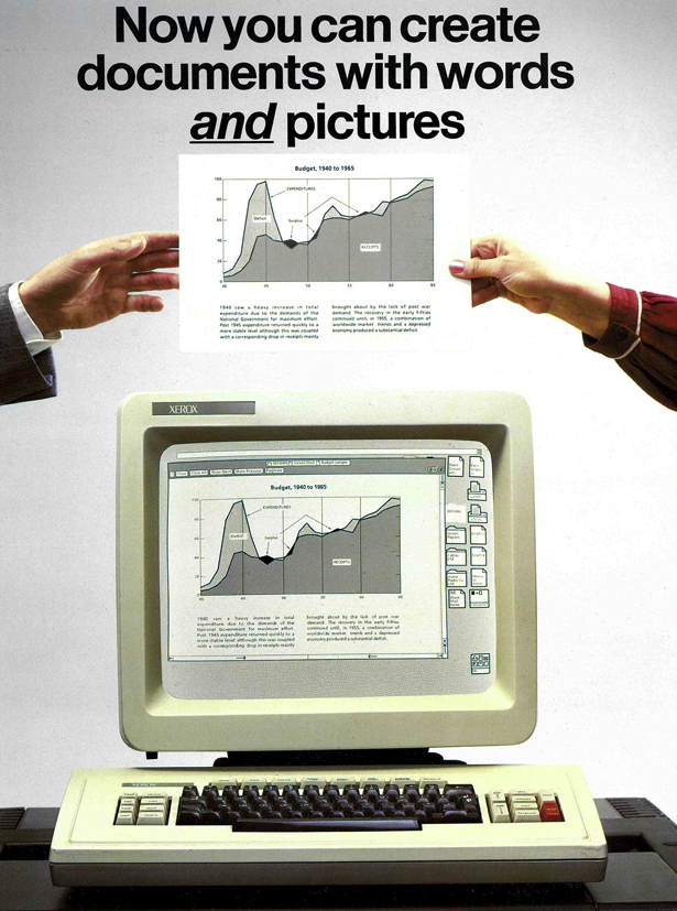 Print advertisement for Xerox 8010 Information System, 1981. Xerox Historical Archives.