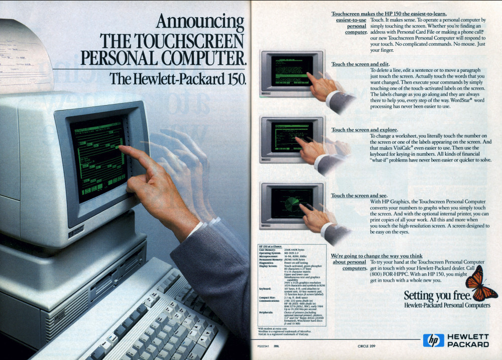 Magazine ad for the HP-150