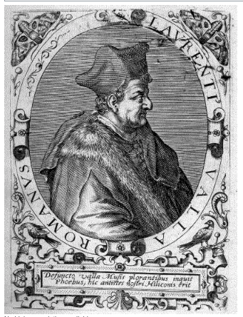 engraved portrait of Lorenzo Valla
