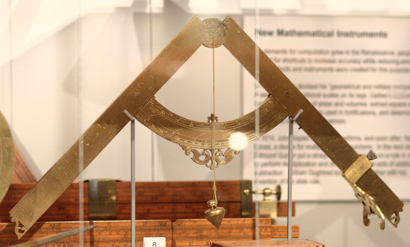 photograph of An original geometrical and military compass designed by Galileo