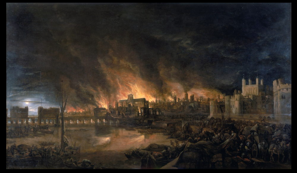 painting of The Great Fire of London