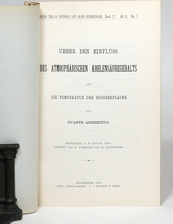 Title page of Arrhenius's paper