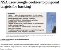 Washington Post NSA Uses Google Cookies to pinpoint targets for hacking