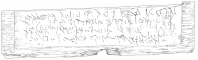 This is a drawing by Roger Tomlin of Bloomberg Wax Tablet 38. as reproduced from the Roman Inscriptions of Britain website.