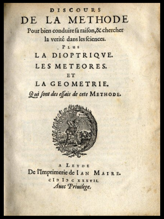Title page of the first edition of Descartes, Discours de la methode