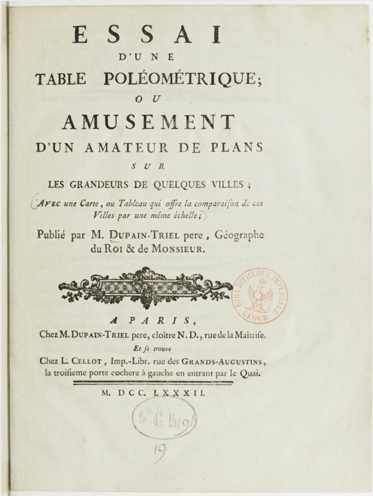 Title page of Essai d'une Table poléométrique