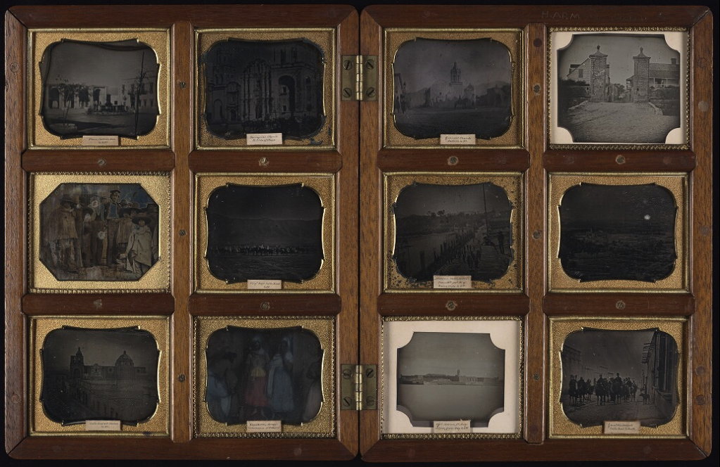 According to Yale's Beinicke Library these 12 daguerreotypes in a walnut case are the earliest photographs of war.