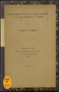 Cover of the copy of the separate offprint of Mach & Salcher's paper in the Deutsches Museum