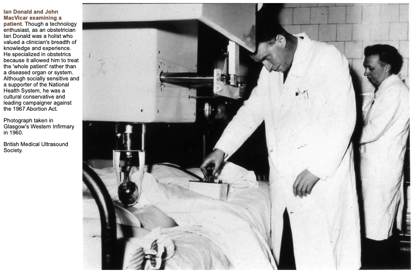 Ian Donald and John MacVicar examining a patient 