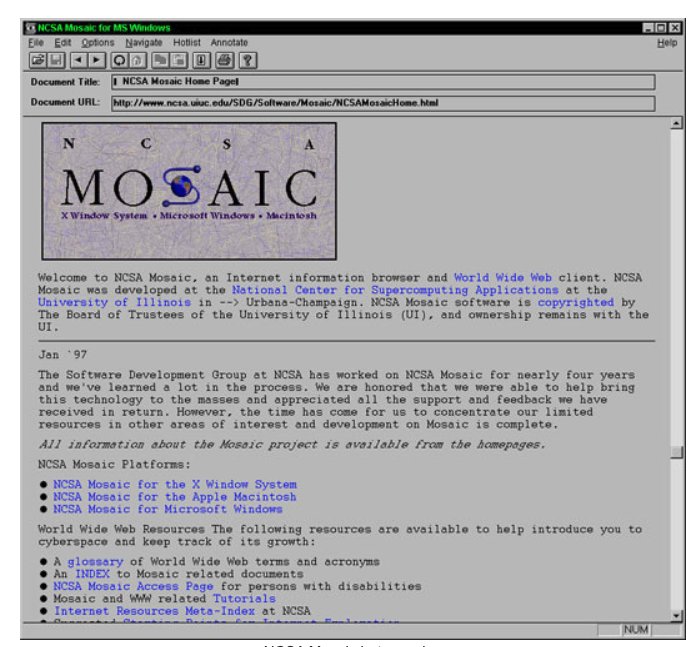 NCSA Mosaic browser beta version