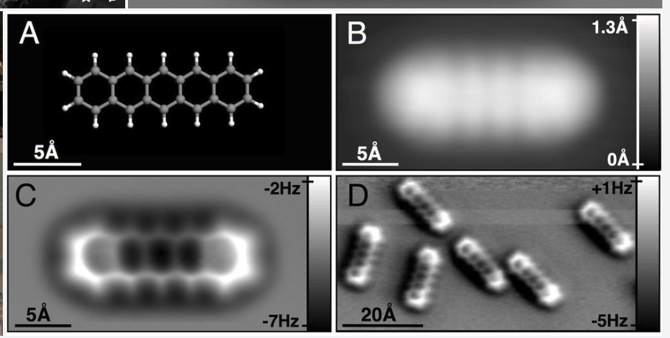 Fig.1 from "The Chemical Structure of a Molecule Resolved by Atomic Force Microscopy."