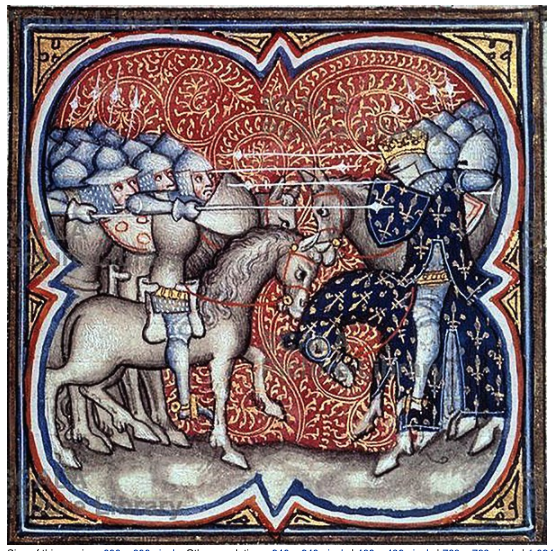 Charles Martel combattant les sarrasins a Poitiers en 732.