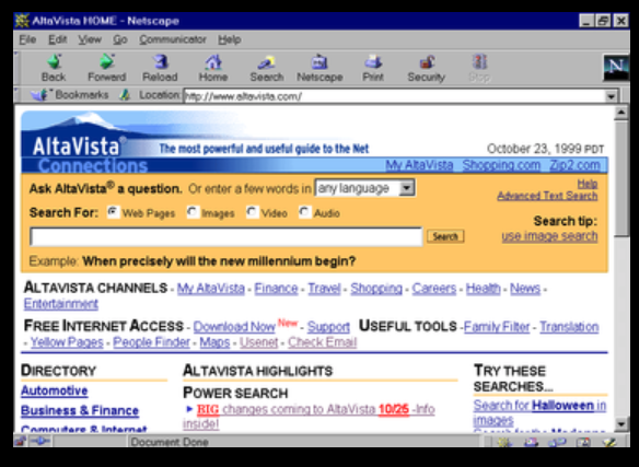Screenshot of Altavista
