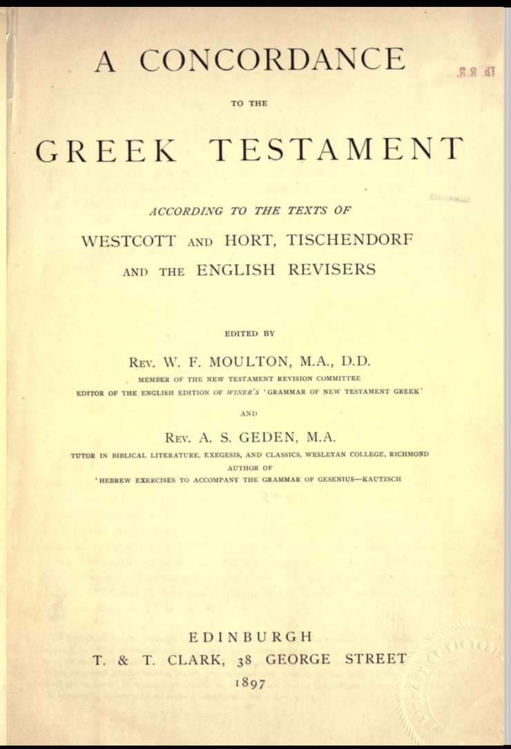 Title page of A Concordance to the Greek Testament