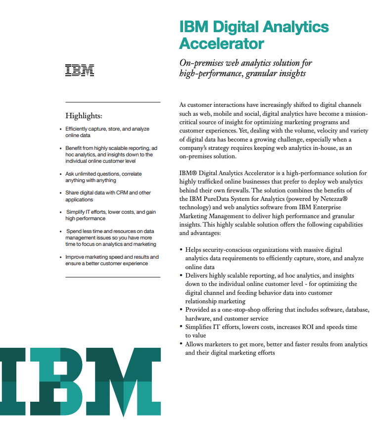 IBM Digital Analytics Accelerator