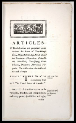 first printed edition of the Articles of Confederation and Perpetual Union