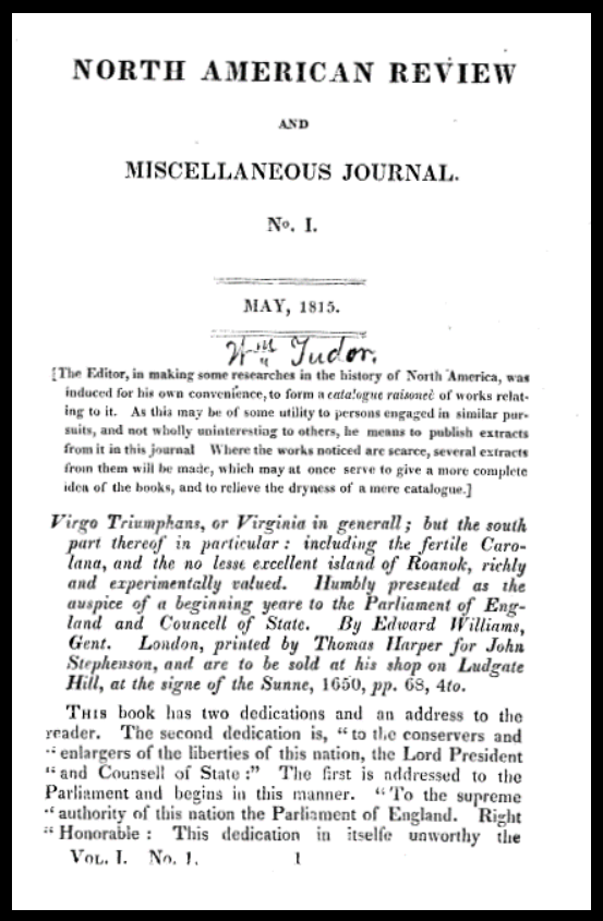 First issue of the North American Review