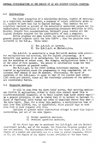 First page, margins cropped of Booth & Britten's General Considerations in the Design of an All Purpose Digital Computer 