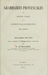 Title page of Grammaires provençales.