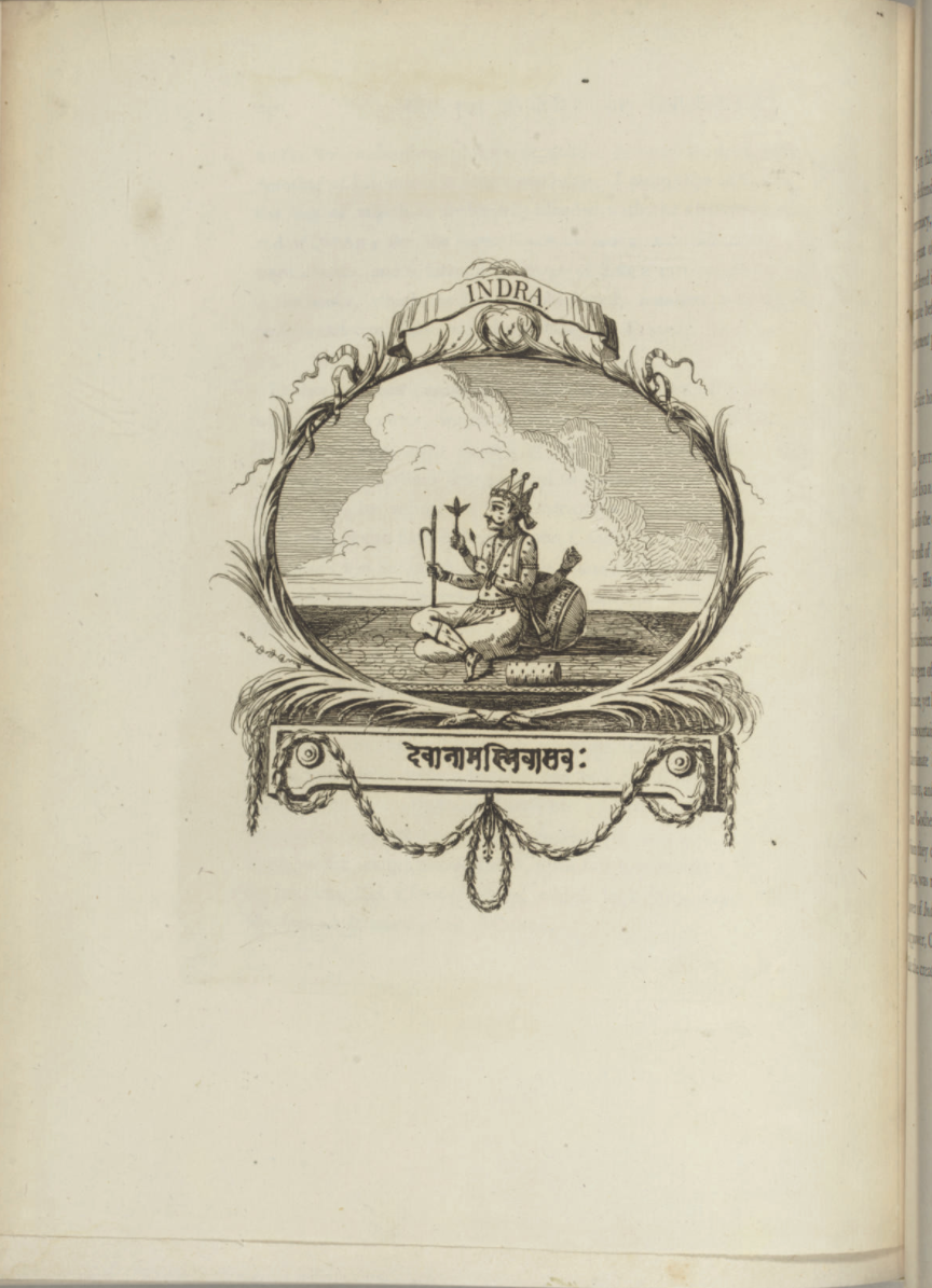 An engraved illustration related to Jone's "Third Anniversary Discourse" in Asiatick Researches ....(1788)