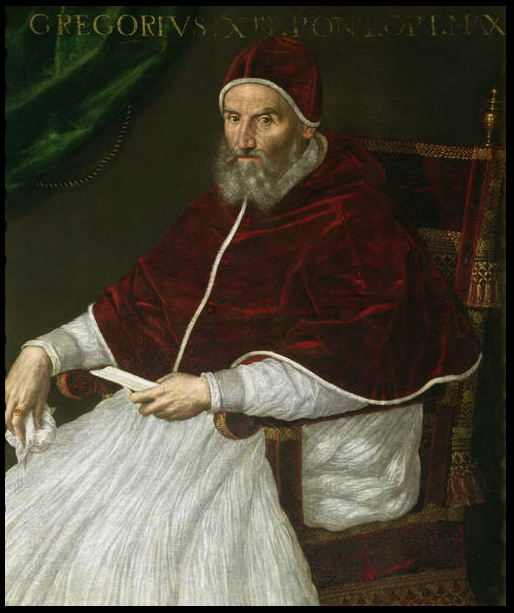 Pope Gregory XIII, portrait by Lavinia Fontana, 16C.