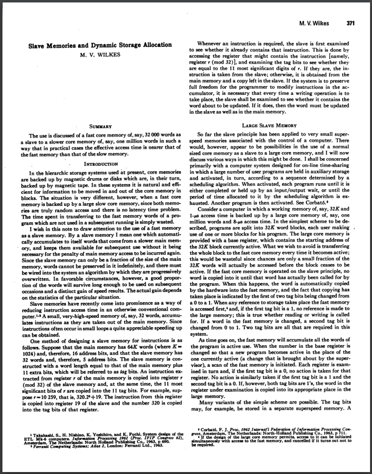 First page of Wilkes's two-page paper on "Slave Memories"