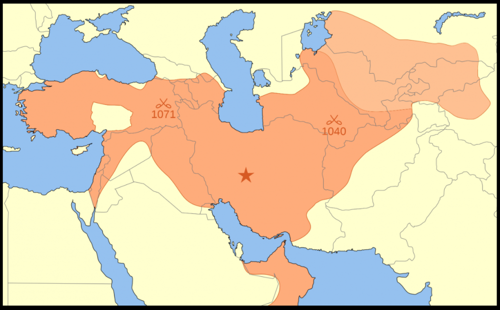  Map of the Seljuq Empire at its greatest extent in 1092, upon the death of Malik Shah I