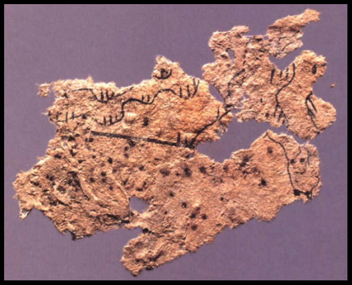 Fragment of the paper map from Tomb 5