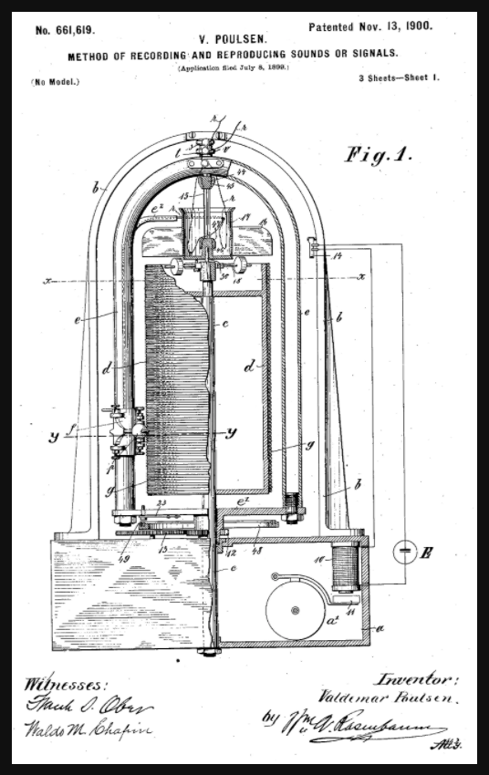 Poulson's patent for his wire recorder
