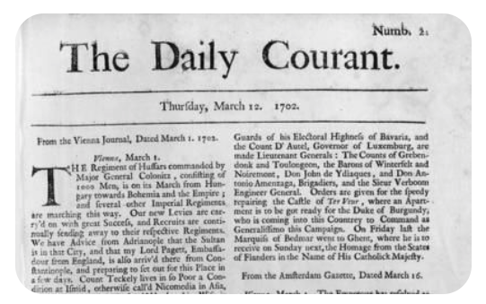 Masthead of the second issue of The Daily Courant