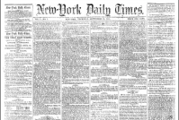 Upper half of the first issue of the New-York Daily Times, predecessor of The New York Times.