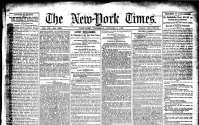 Upper half of the front page of The New-York Times for October 1,1857.