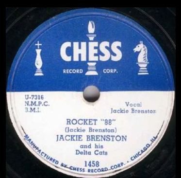 The original version of the twelve-bar blues song "Rocket 88", which hit number one on the R&B charts, was credited to Jackie Brenston and his Delta Cats.