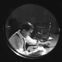 Edward R. Murrow at work with CBS, 1957