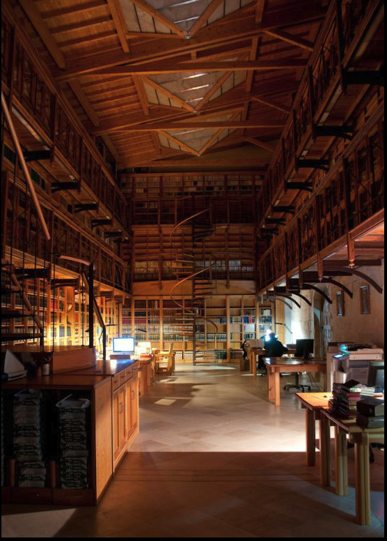 The spectacular, and presumably relatively modern Biblioteca de Silos of the Abadia de Santo Domingo.