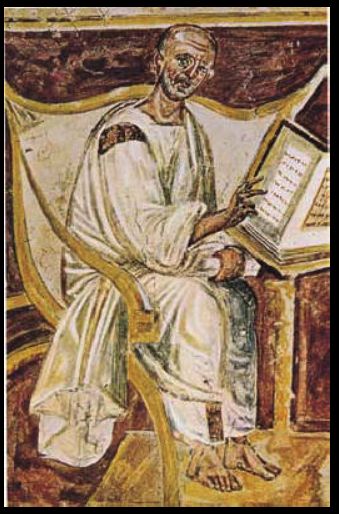 The earliest known portrait of Saint Augustine in a 6th-century fresco, Lateran, Rome