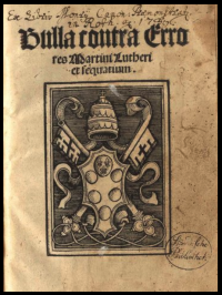 Title page of first printed edition of Exsurge Domine