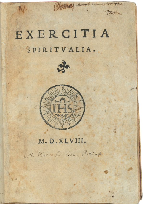 This copy of the first edition of Exercitia Spiritualia sold at Christie's in London on July 12, 2017 for 299,000 GBP 