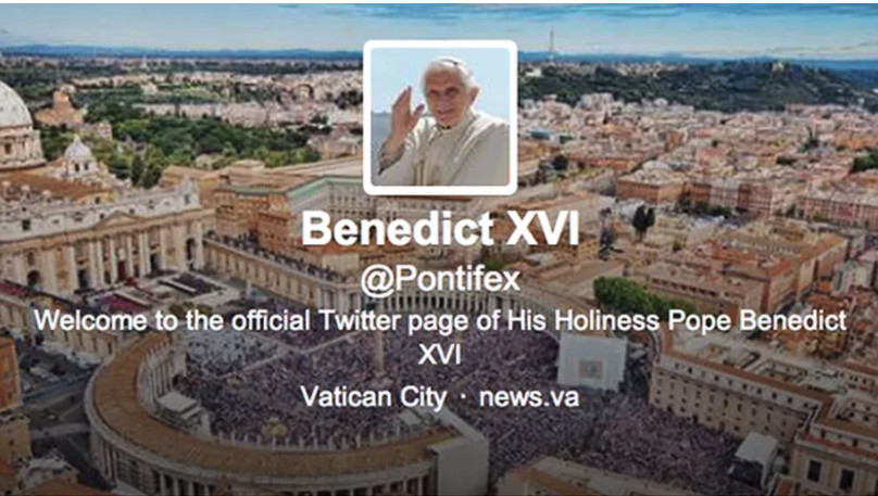 Screenshot of Benedit XVI @Pontifex twitter handle