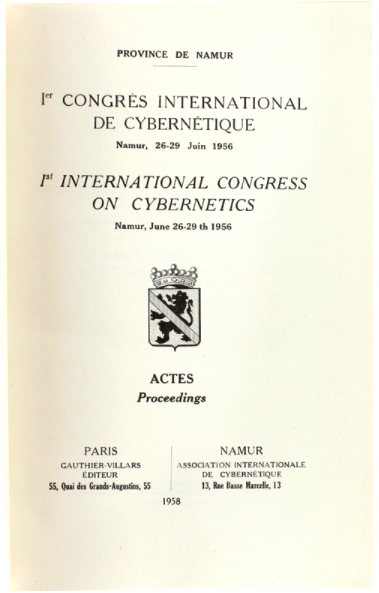 Title page of first International Congress on Cybernetics report