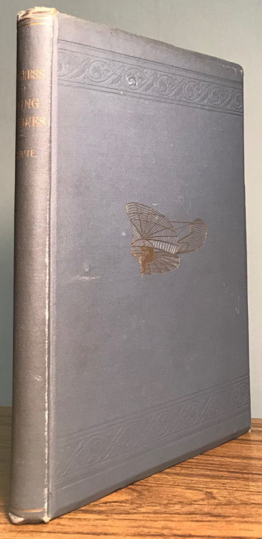 Original cloth binding of Chanute Progress in Flying Machines