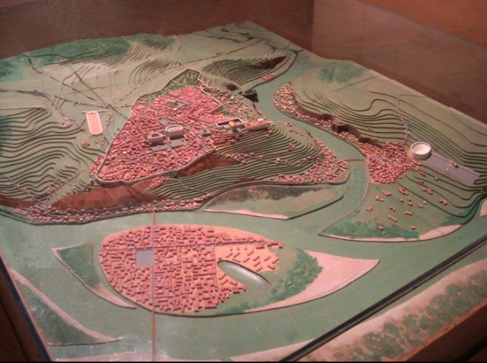 Scale model of roman city of Lugdunum, according to Amable Audin's archeologic theories. Gallo-Roman Museum of Lyon-Fourvière