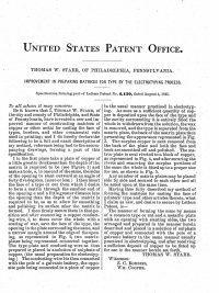 Text for Thomas Starr's patent was complete in one page