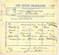 A telegram sent on November 11, 1878 after all British telegraphy had been placed under the control of the Post Office