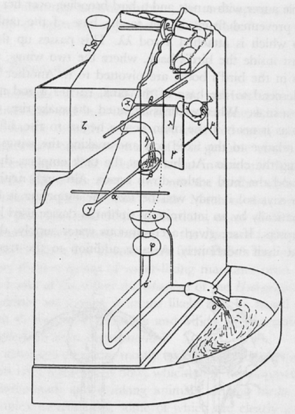 Drawing of a liquid-driven escapement