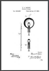 Image of the light bulb in Edison's US patent 223898, which was issued a month or so after the English patent.